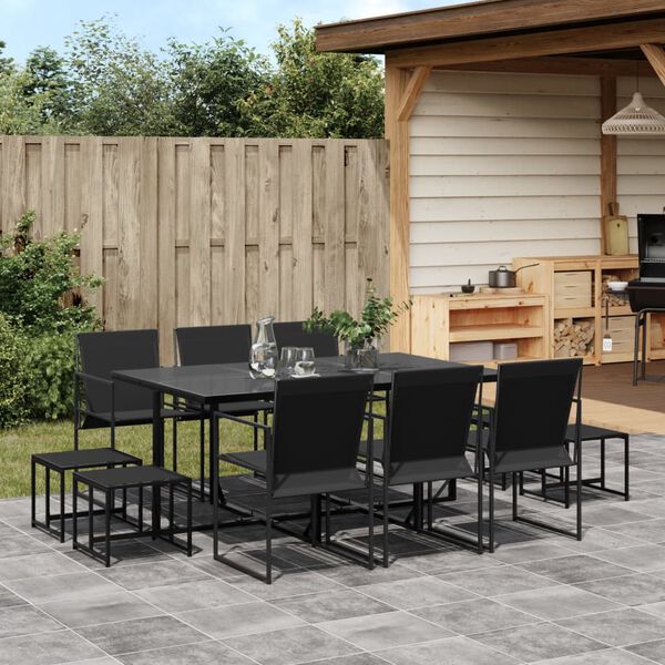 vidaXL Garden Dining Set Black