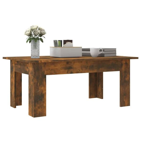 vidaXL Coffee Table Smoked Oak Engineered Wood 39.4 x 23.6 x 16.5 in