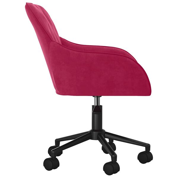 vidaXL Swivel Office Chair Wine Red Velvet