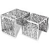 vidaXL Side Table Set of 2 Silver Aluminum Small Lightweight