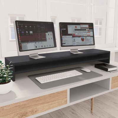 vidaXL Monitor Stand Gray 39.4"x9.4"x5.1" Engineered Wood