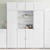 vidaXL Storage Cabinet White Engineered Wood Tall Storage Cabinet