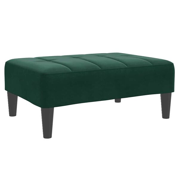 vidaXL Footstool Dark Green Velvet, Plywood, Plastic Compact Simple