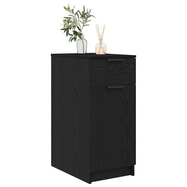vidaXL Desk Cabinet Black oak 33 x 50 x 75 cm Engineered wood