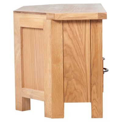 vidaXL TV Stand with Drawer 34.6"x16.5"x18.1" Solid Oak Wood