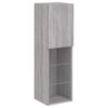 vidaXL TV Cabinet Grey Sonoma Engineered wood, glass Compact TV Cabinet