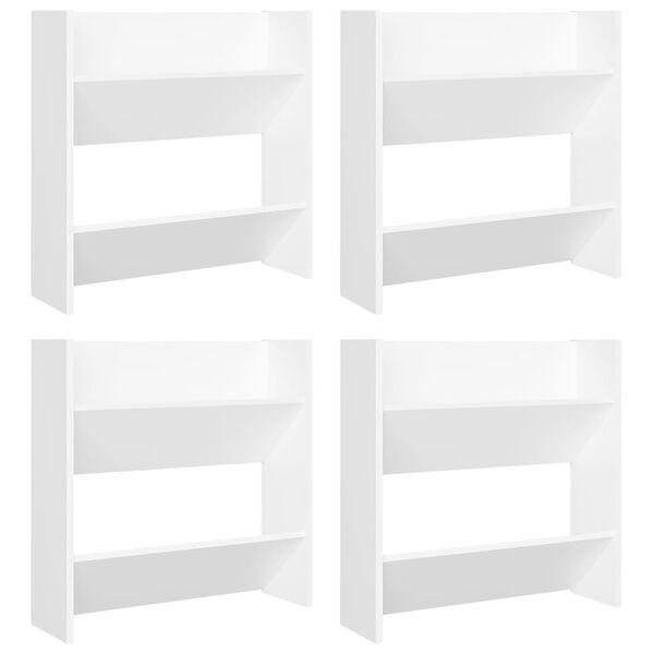 vidaXL Wall Shoe Cabinets 4 pcs White 23.6"x7.1"x23.6" Engineered Wood