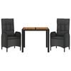 vidaXL Garden Dining Set Black, Black cushions