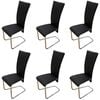 vidaXL Dining Chairs 6 pcs Black Faux Leather