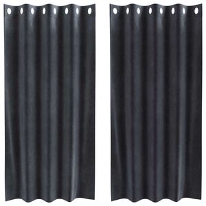 vidaXL Curtains with Curtains 2 pcs Dark gray 55.1" x 68.9" Velvet