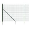 vidaXL Wire Mesh Fence with Spike Anchors Green 5.2x82.0'