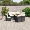 vidaXL Garden Sofa Set Black and Cream White