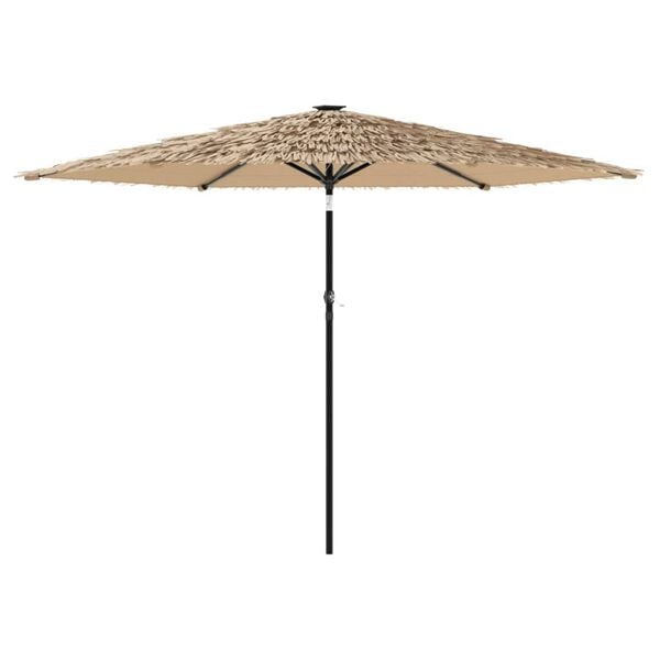 vidaXL Garden Parasol Brown Polyester Large Foldable Garden Parasol