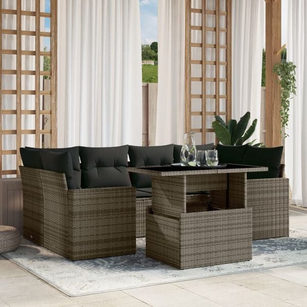 vidaXL Garden Sofa Set Grey