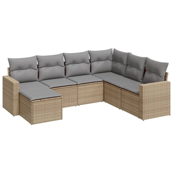 vidaXL Garden Sofa Set Beige, Light Grey