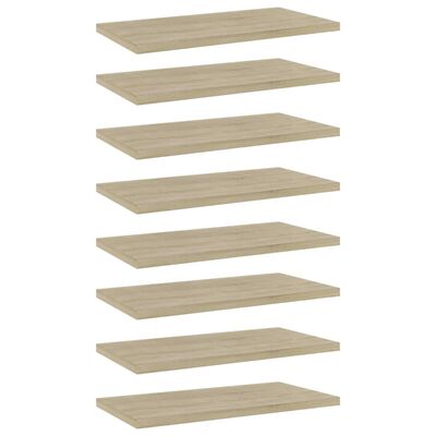 vidaXL Bookshelf Boards 8 pcs Sonoma Oak 15.7"x7.9"x0.6" Engineered Wood
