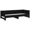 vidaXL Pull-out Day Bed Black Solid pine wood 2x Convertible
