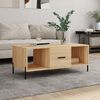 vidaXL Coffee Table Sonoma Oak Engineered Wood, Iron Standard