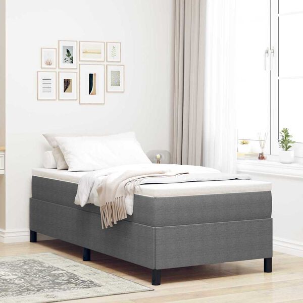 vidaXL Bed Frame Light gray 35.4" x 78.7" Corduroy fabric