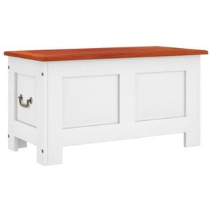 vidaXL Storage Chest Brown and White Solid Acacia wood, Engineered wood