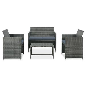 vidaXL Patio Sofa Set Set of 4 Gray