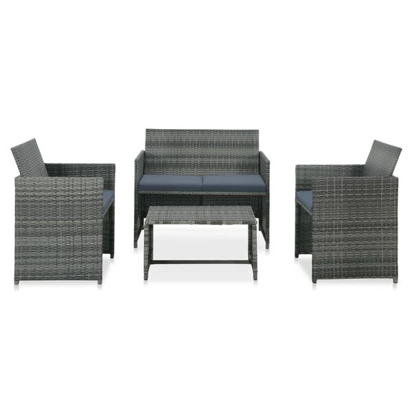 vidaXL Patio Sofa Set Set of 4 Gray