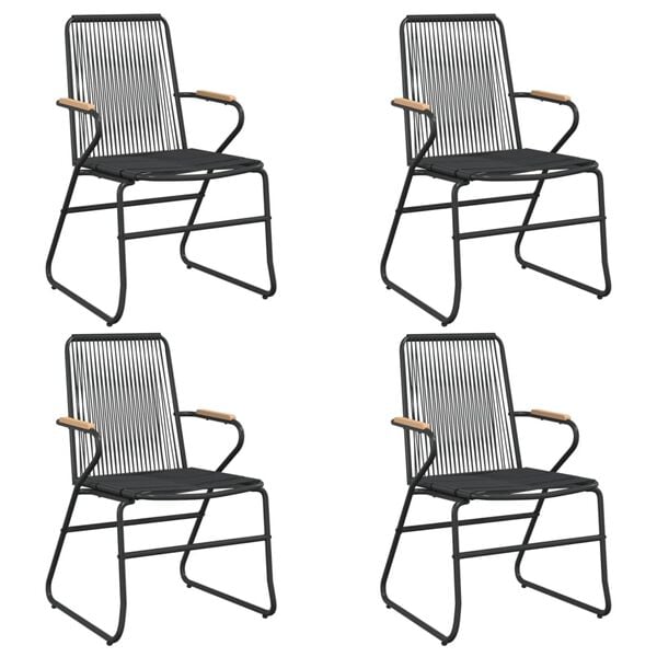 vidaXL Garden Chair Set of 4 Black