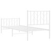vidaXL Bed Frame White Steel Twin Bed Frame Rectangular Traditional
