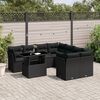 vidaXL Garden Sofa Set Black