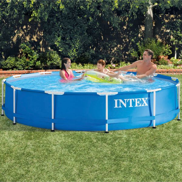 INTEX Pool Blue PVC Large Durable Round Portable Above Ground Pool