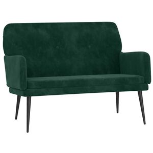 vidaXL Bench Dark Green Velvet (100% polyester), metal, plywood Medium