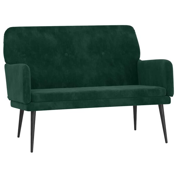 vidaXL Bench Dark Green Velvet (100% polyester), metal, plywood Medium