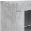 vidaXL Sideboard Concrete grey Engineered wood, glass Large Sideboard