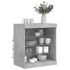 vidaXL Sideboard Concrete Grey Engineered Wood, Glass Medium Sideboard