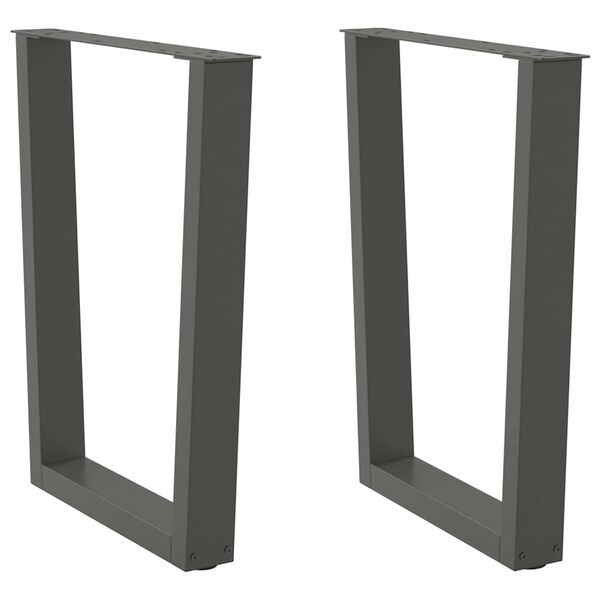 vidaXL Dining Table Leg Anthracite Powder-Coated Steel Adjustable Feet