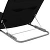 vidaXL Beach Chair Set of 2 Black Polyester fabric and steel frame Large