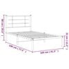 vidaXL Bed Frame White Powder-coated steel Twin Bed Frame Rectangular