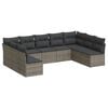 vidaXL Garden Sofa Set Grey PE rattan 9 Piece Set UV-resistant materials