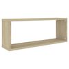 vidaXL Wall Shelf Set of 6 Sonoma oak Engineered wood 23.6x5.9x9.1 in