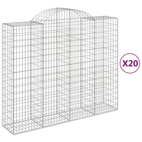 vidaXL Gabion Basket Pack of 20 Silver Galvanized iron