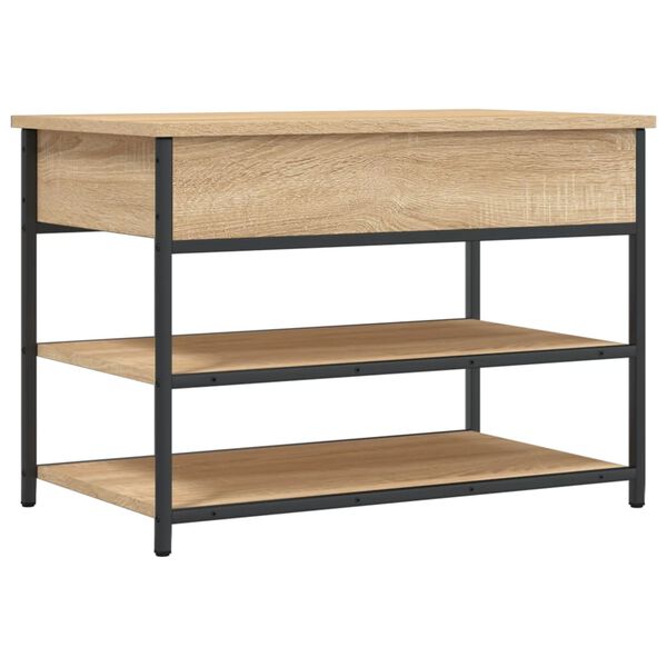 vidaXL Shoe Bench Sonoma oak Engineered wood, metal Medium