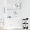 vidaXL Kitchen Cabinet Set White Engineered wood and glass Large