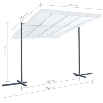 vidaXL Gazebo with Tiltable Sliding Roof 137.8"x99.6"x77.2" Cream