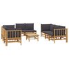 vidaXL Garden Lounge Set Dark Grey Bamboo Large Modular