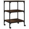 vidaXL Printer Stand 3-Tier Brown Oak 19.7"x16.1"x29.5" Engineered Wood