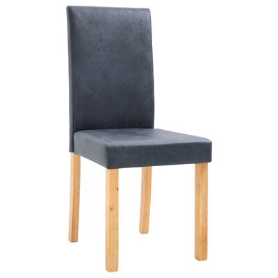 vidaXL Dining Chairs 2 pcs Gray Faux Leather