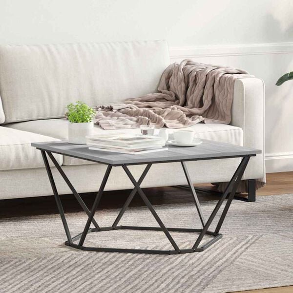 vidaXL Coffee Table Grey Sonoma 31.50 x 31.50 x 17.72 in
