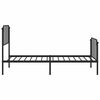 vidaXL Bed Frame Black Powder-Coated Steel Twin Bed Frame Rectangular