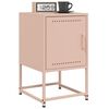 vidaXL Bedside Cabinet Pink Steel Compact Bedside Cabinet Rectangular