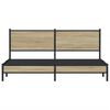 vidaXL Bed Frame Sonoma Oak Steel, Engineered Wood Double Bed Frame